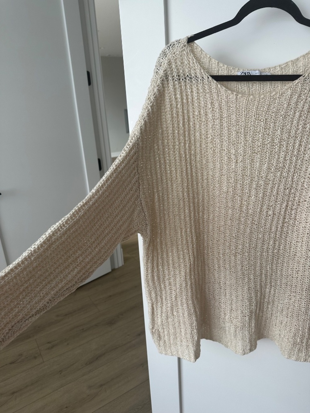 Zara Open Knit Crochet Interwoven Size L - Picture 3 of 5